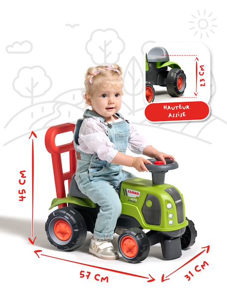 Porteur tracteur claas 1er âge avec roues silencieuses Vert claas 6 - vertbaudet enfant 