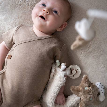 Doudou attache sucette heaven clay-warm linen Beige, marron, noir 3 - vertbaudet enfant 