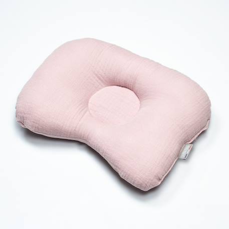 Coussin cale-tête ergonomique en gaze de coton jeanne Beige+Blanc+Bleu+Camel+Écru+Rose+Terracotta+Vert de gris 27 - vertbaudet enfant 