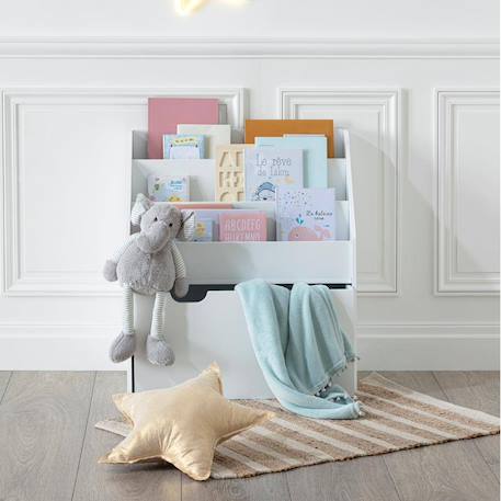Bibliothèque avec bac de rangement - douceur Blanc+Gris 2 - vertbaudet enfant 