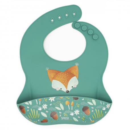 Bavoir récupérateur en silicone animaux Rose+Vert+Vert paon 13 - vertbaudet enfant 