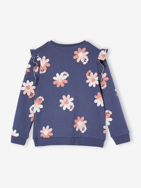 Sweat à volants fille détails fantaisie encre+vanille+vert de gris 2 - vertbaudet enfant 