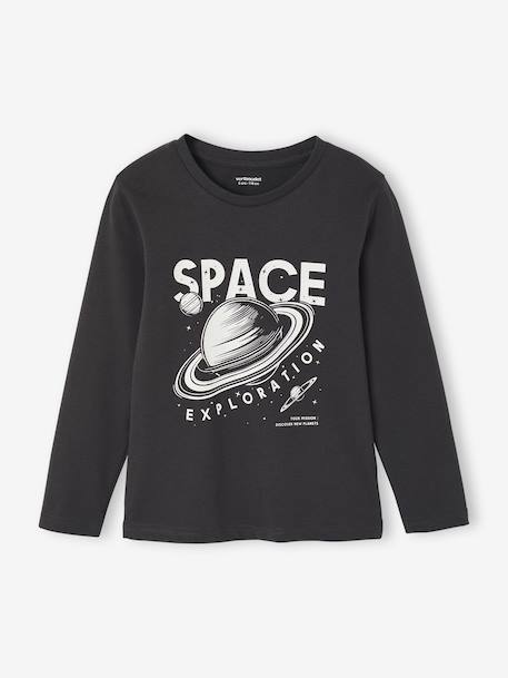 Lot de 3 T-shirts garçon manches longues anthracite+bordeaux 4 - vertbaudet enfant 