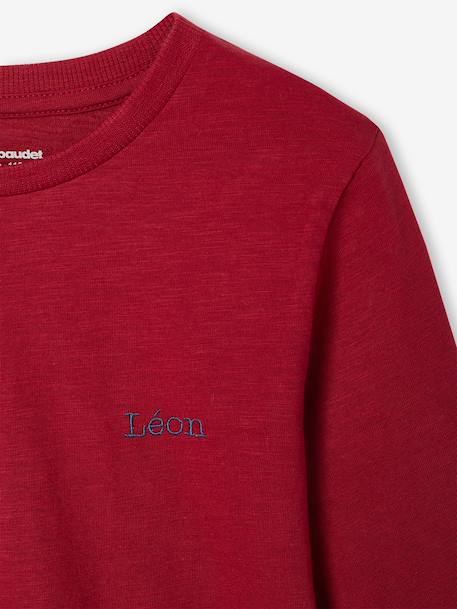 T-shirt garçon unis manches longues personnalisable anthracite+Bleu+jaune+rouge+vert+vert sapin 23 - vertbaudet enfant 