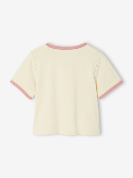 T-shirt fille à message manches courtes fille écru 3 - vertbaudet enfant 