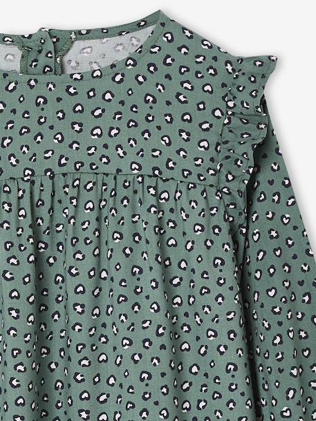 Robe imprimée à volants fille marine+vanille+vert sauge 9 - vertbaudet enfant 