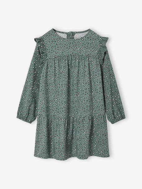 Robe imprimée à volants fille marine+vanille+vert sauge 7 - vertbaudet enfant 