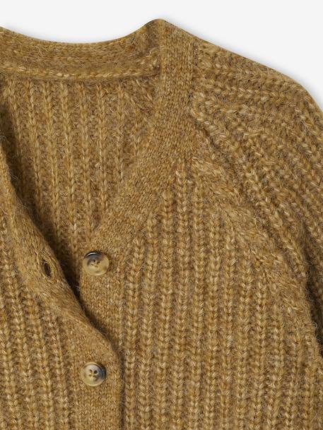 Gilet fille en maille mousseuse olive 5 - vertbaudet enfant 