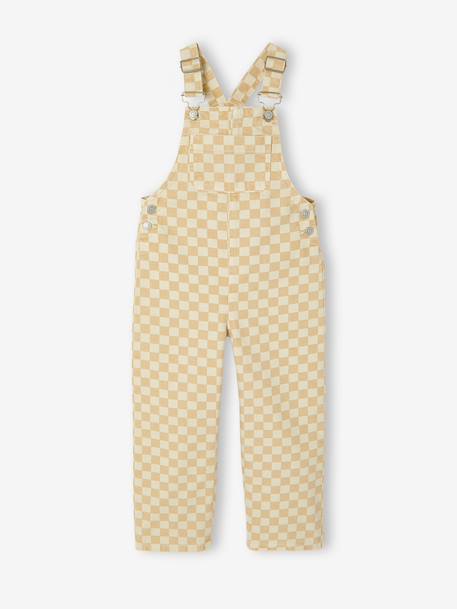 Salopette fille à carreaux carreaux jaune 2 - vertbaudet enfant 