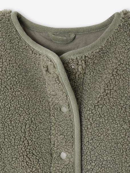 Gilet fille sans manches en sherpa vanille+vert 13 - vertbaudet enfant 