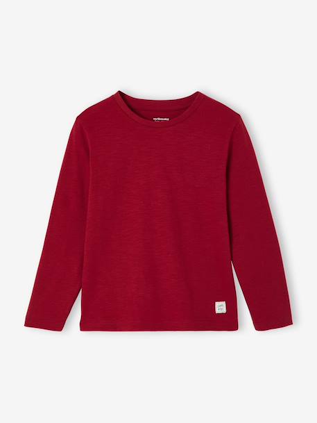 T-shirt garçon unis manches longues personnalisable anthracite+Bleu+jaune+rouge+vert+vert sapin 20 - vertbaudet enfant 