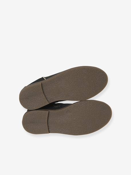 Boots enfant fille cuir zippées noeud fantaisie BLEU FONCE UNI+noir imprimé 11 - vertbaudet enfant 