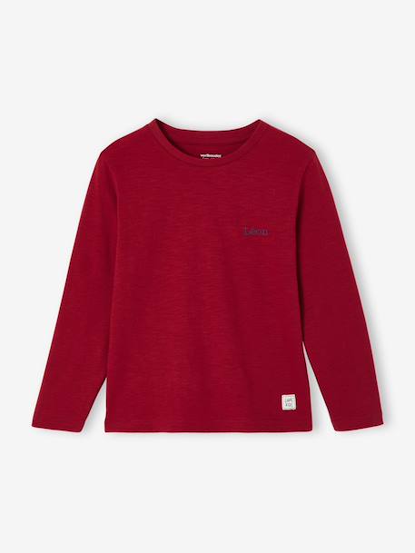 T-shirt garçon unis manches longues personnalisable anthracite+Bleu+jaune+rouge+vert+vert sapin 21 - vertbaudet enfant 