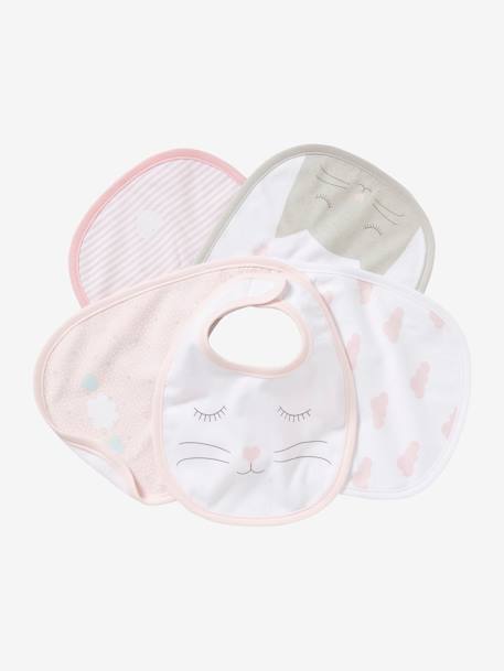 Lot de 5 bavoirs naissance lot chat rose 1 - vertbaudet enfant 