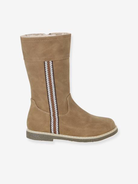 Bottes enfant fille synthétique fourrée zippées camel 2 - vertbaudet enfant 