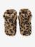 Chaussons montants enfant beige imprimé+rose 2 - vertbaudet enfant 
