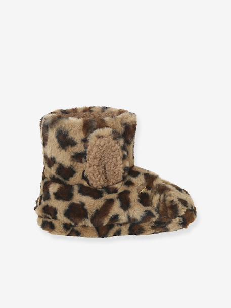 Chaussons montants enfant beige imprimé+rose 3 - vertbaudet enfant 