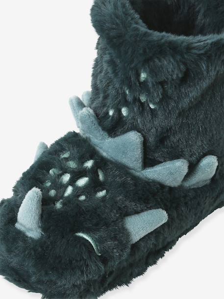 Chaussons montants fausse fourrure dinosaures enfant vert 6 - vertbaudet enfant 