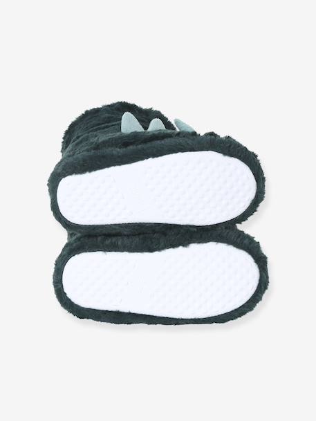 Chaussons montants fausse fourrure dinosaures enfant vert 5 - vertbaudet enfant 