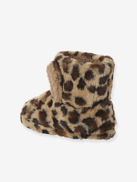 Chaussons montants enfant beige imprimé+rose 4 - vertbaudet enfant 