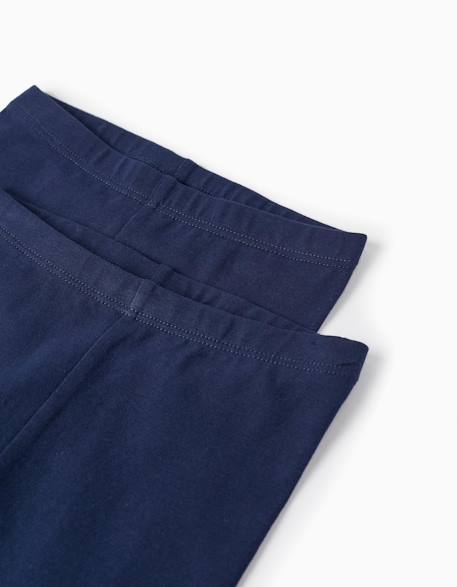 Pack 2 paires de leggings Bleu foncé 2 - vertbaudet enfant 