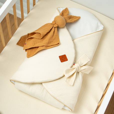 Couverture d'emmaillotage évolutive en gaze de coton jeanne Beige+Blanc+Blanc à pois or+Bleu+Camel+Camel à pois or+Écru+Terracotta+Vert de gris 39 - vertbaudet enfant 