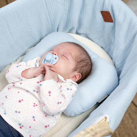Coussin cale-tête ergonomique en gaze de coton jeanne Beige+Blanc+Bleu+Camel+Écru+Rose+Terracotta+Vert de gris 10 - vertbaudet enfant 