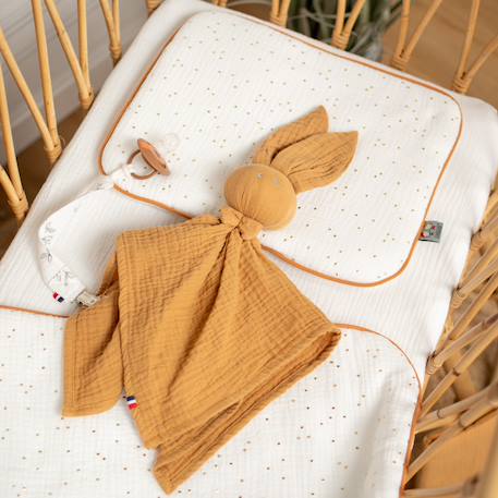 Set berceau couverture et coussin en gaze de coton jeanne Beige+Blanc+Blanc à pois or+Camel+Écru+Gris clair+Rose+Terracotta+Vert de gris 14 - vertbaudet enfant 