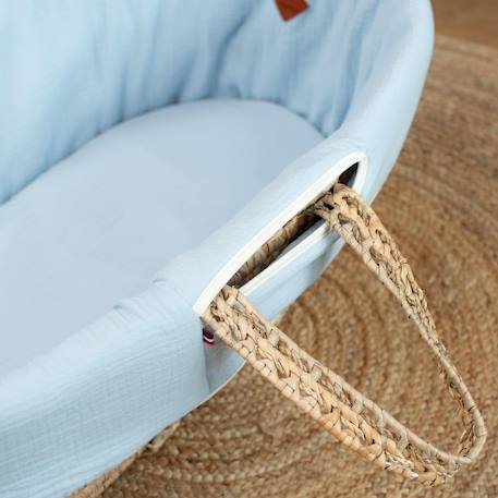 Couffin bébé avec matelas habillage et drap housse jeanne Beige+Blanc+Bleu+Camel+Écru+Gris clair+Rose+Terracotta+Vert de gris 15 - vertbaudet enfant 