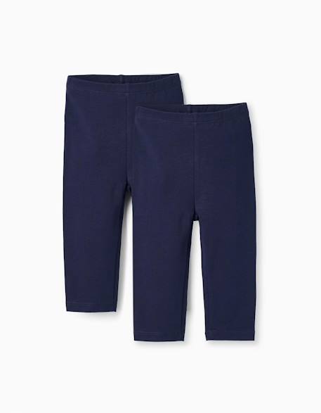 Pack 2 paires de leggings Bleu foncé 1 - vertbaudet enfant 