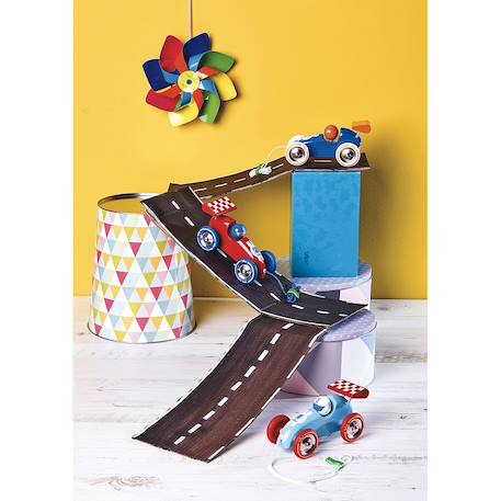 Voiture de course à tirer Bleu 2 - vertbaudet enfant 