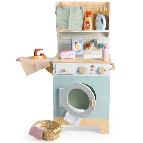 Machine à laver en bois Bleu 3 - vertbaudet enfant 