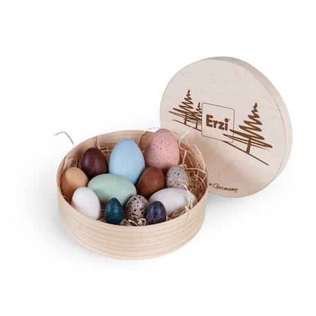 Boîte de 12 œufs en bois Beige 1 - vertbaudet enfant 