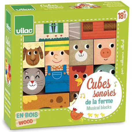 Cubes sonores de la ferme Vert 3 - vertbaudet enfant 