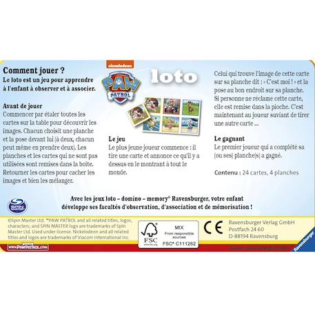 Loto pat'patrouille Bleu 3 - vertbaudet enfant 