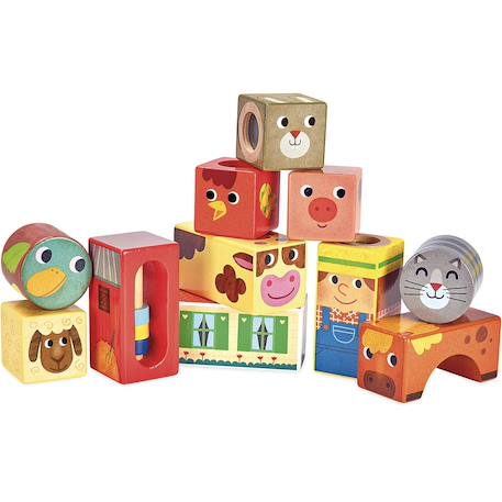 Cubes sonores de la ferme Vert 1 - vertbaudet enfant 