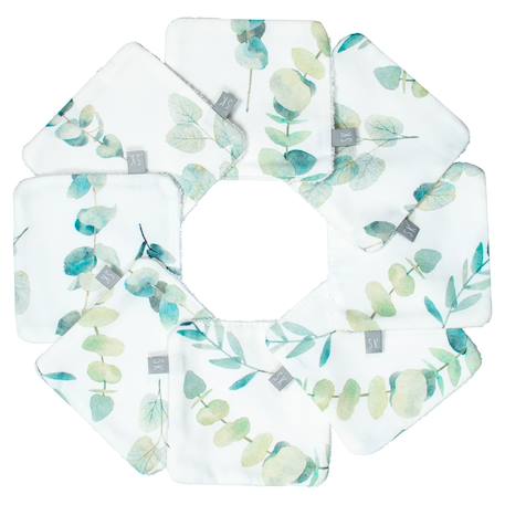 Lingettes bébé lavables en  coton 8 pièces stella Blanc+Bleu+Bleuet imprimé floral+Dinosaures, écru, vert+Écru+Eucalyptus, vert, gris+Gris clair+Melody, blanc imprimé minimaliste+Néo vintage imprimé floral, beige, blanc+Rouge+Safari, vert, gris, blanc+Sidonia, beige, écru, blanc 18 - vertbaudet enfant 