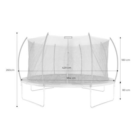 Trampoline rond ø 430cm avec filet de protection intérieur - venus inner  trampoline de jardin 4,30m 430 cm Gris 3 - vertbaudet enfant 