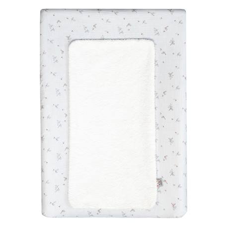 Set housse de matelas à langer et tapis de change Melody, blanc imprimé minimaliste+Safari, vert, gris, blanc+Sidonia, beige, écru, blanc 2 - vertbaudet enfant 