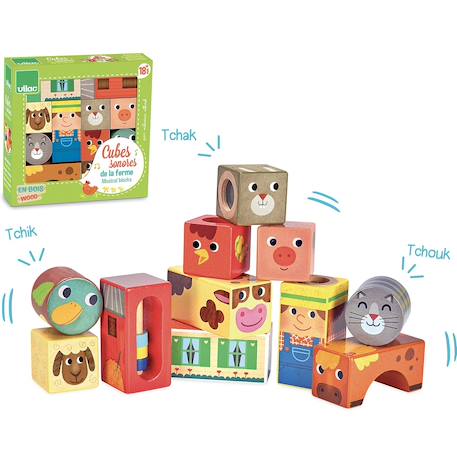 Cubes sonores de la ferme Vert 5 - vertbaudet enfant 