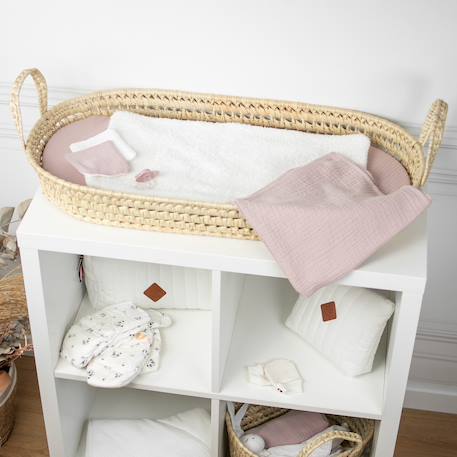 Set panier à langer : panier + matelas + drap-housse + tapis de change jeanne Beige+Blanc+Bleu+Camel+Gris+Rose+Terracotta+Vert de gris 24 - vertbaudet enfant 