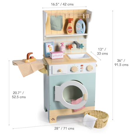 Machine à laver en bois Bleu 4 - vertbaudet enfant 