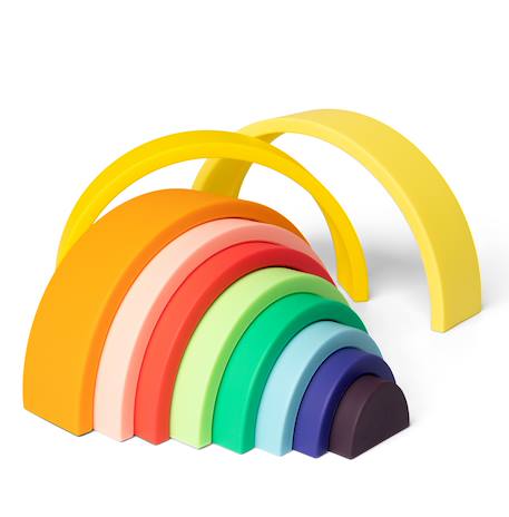 Arc-en-ciel en silicone multicolore Jaune 2 - vertbaudet enfant 