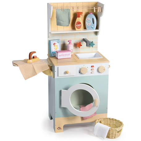Machine à laver en bois Bleu 1 - vertbaudet enfant 