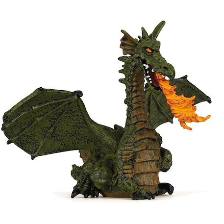 Figurine dragon ailé vert avec flamme Vert 1 - vertbaudet enfant 