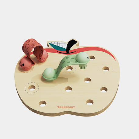 Jeu éducatif vers de pomme Beige 6 - vertbaudet enfant 