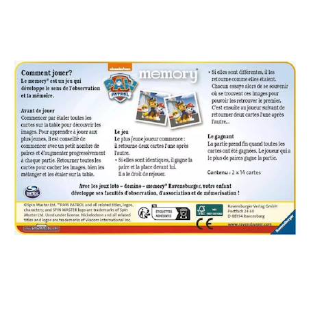 Memory pat'patrouille Bleu 4 - vertbaudet enfant 
