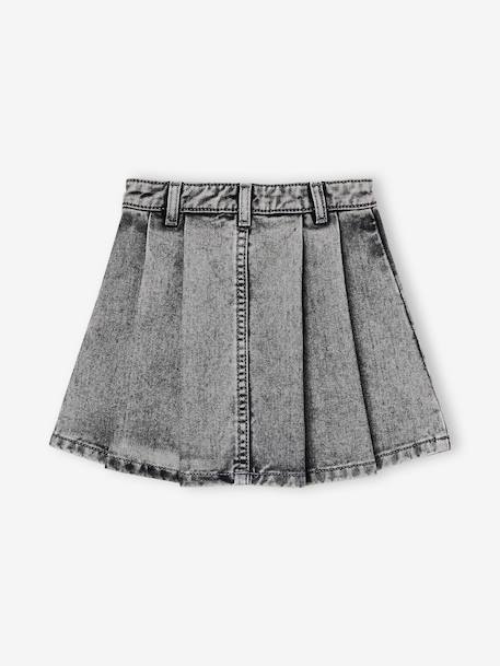 Jupe fille en jean plissée denim gris+stone 2 - vertbaudet enfant 