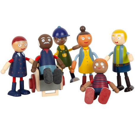 Famille de poupées avec fauteuil roulant Beige 2 - vertbaudet enfant 