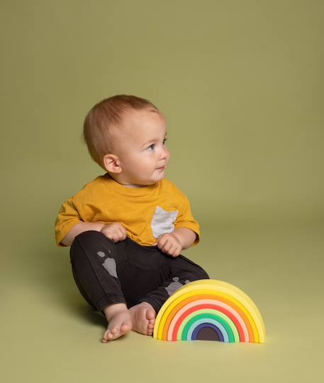 Arc-en-ciel en silicone multicolore Jaune 3 - vertbaudet enfant 